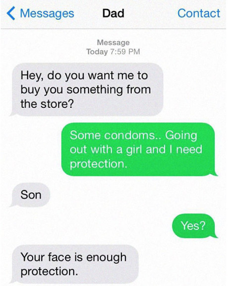 изображение: Сын просит отца купить ему презервативы #Прикол